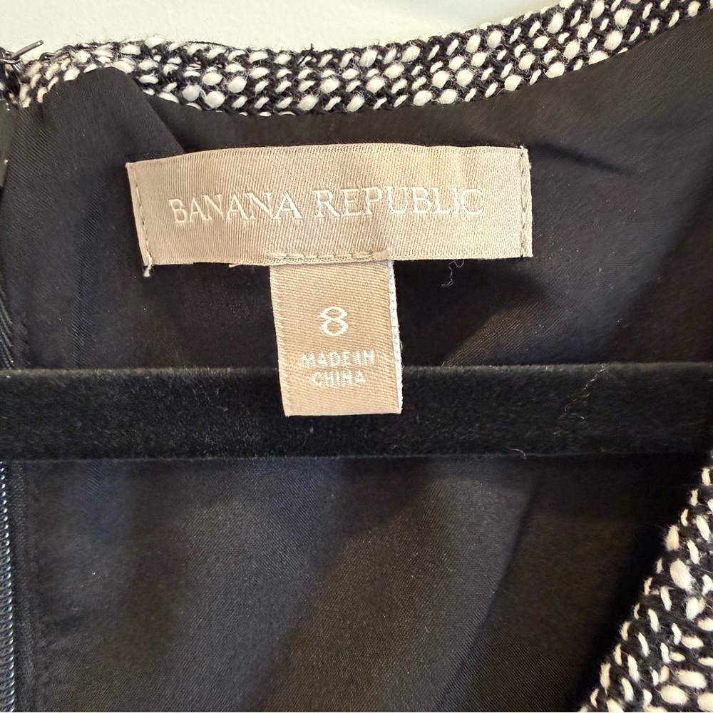 Banana Republic Woven Sleeveless Tweed Sheath Dress Gray - Picture 5 of 11